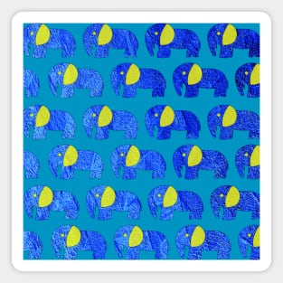 elephant stampede arts in painting patterns Magnet